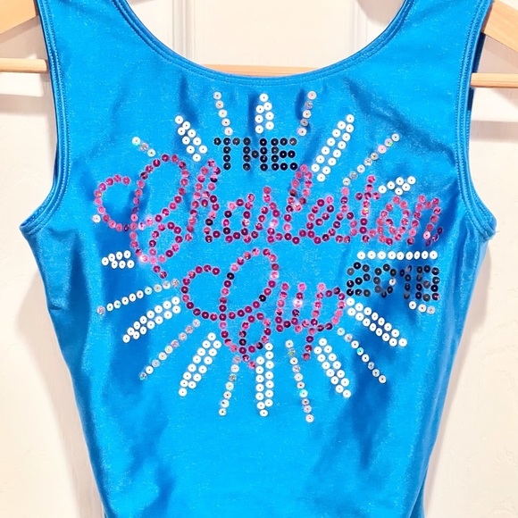 Ozone “Charleston Cup 2018” Gymnastic Leotard Blue/Silver Sparkle Rhinestone AM